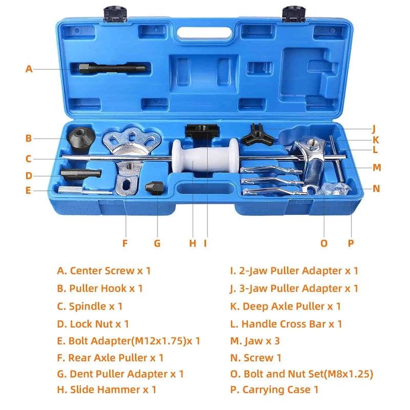 Slide Hammer Dent Puller Tool Kit Wrench Adapter Axle Bearing Hub Auto Set – view 4