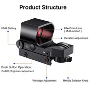 20mm Rail Tactical Red Dot Sight Holographic Reflex Scope – view 3