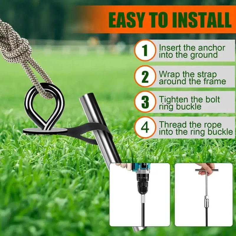 Habicare Heavy-Duty Ground Anchors with Straps (Pack of 4) Heavy-Duty Ground Anchors with Straps (Pack of 4)