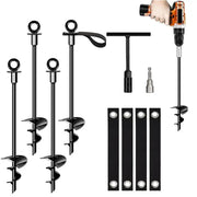 Habicare Heavy-Duty Ground Anchors with Straps (Pack of 4) Heavy-Duty Ground Anchors with Straps (Pack of 4)