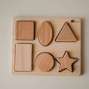 Curious Moonbeam Puzzle Chunky Wooden Shape Puzzle Board - QToys Chunky Wooden Shape Puzzle Board - QToys
