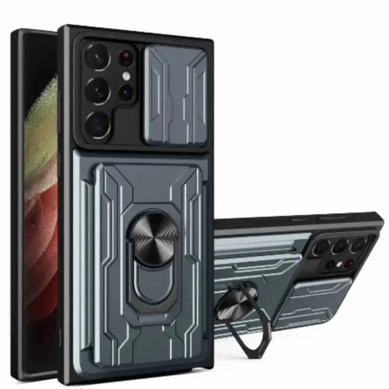 Shockproof Card Slot Case for Samsung Galaxy Note & S Series (Gray) – view 2