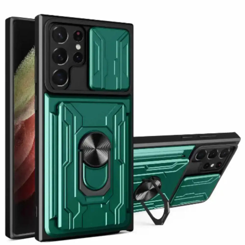 Shockproof Card Slot Case for Samsung Galaxy Note & S Series (Green) – view 1