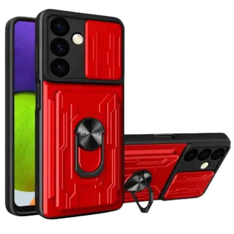 Shockproof Card Slot Case for Samsung Galaxy Note & S Series (Red) – view 1
