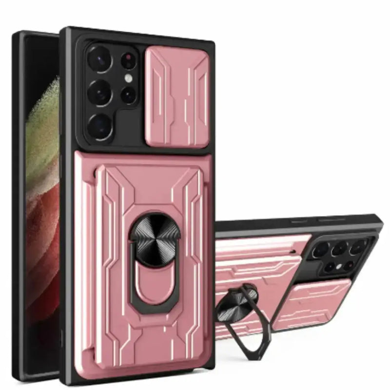 Shockproof Card Slot Case for Samsung Galaxy Note & S Series (Rose Gold) – view 2