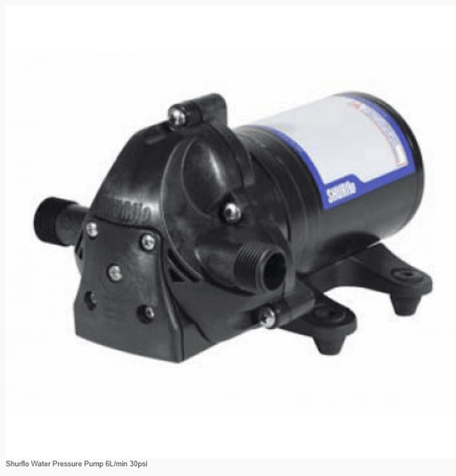 Shurflo Marine Water Pressure Pump 6 L Min 30 PSI Quiet Reliable Rugged USA Made 12V For Boat Freshwater Systems