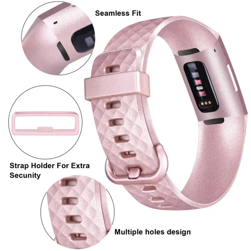 Silicone Replacement Band for Fitbit Charge 3/3SE/4 (available in 2 sizes & 14 colours) – view 19