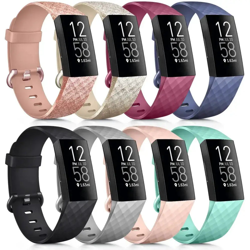 Silicone Replacement Band for Fitbit Charge 3/3SE/4 (available in 2 sizes & 14 colours) – view 1