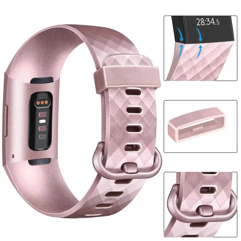 Silicone Replacement Band for Fitbit Charge 3/3SE/4 (available in 2 sizes & 14 colours) – view 3