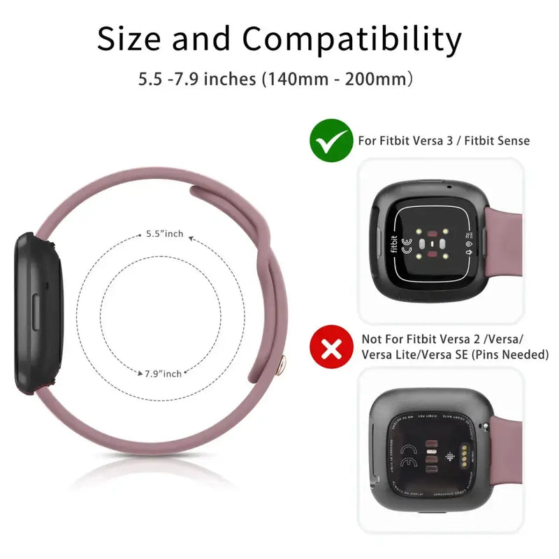Silicone Watch Band for Fitbit Versa 2 (available in 17 colours) – view 7