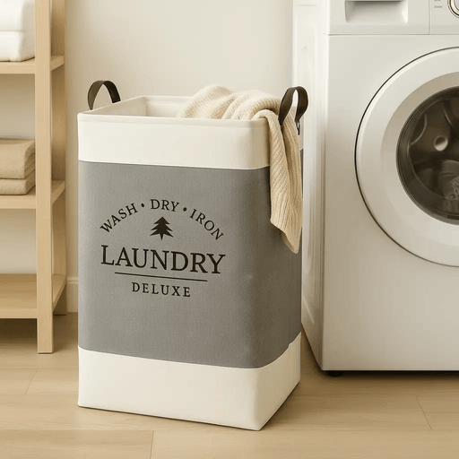 Frankly Linen Look Laundry Deluxe Hamper With Handles – view 2