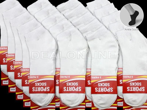 dealonline.co.nz dealonlinenz WHOLESALE - (60 Pairs) WHITE Ankle Socks WHOLESALE - (60 Pairs) WHITE Ankle Socks