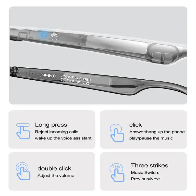 Smart AI Glasses – Bluetooth, Translation, Music & Calling (different models available) – view 13