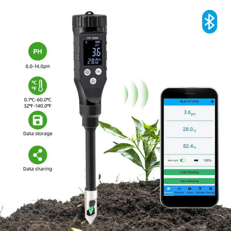 Smart Bluetooth Soil pH Meter 0–14 for Plants & Hydroponics – view 1