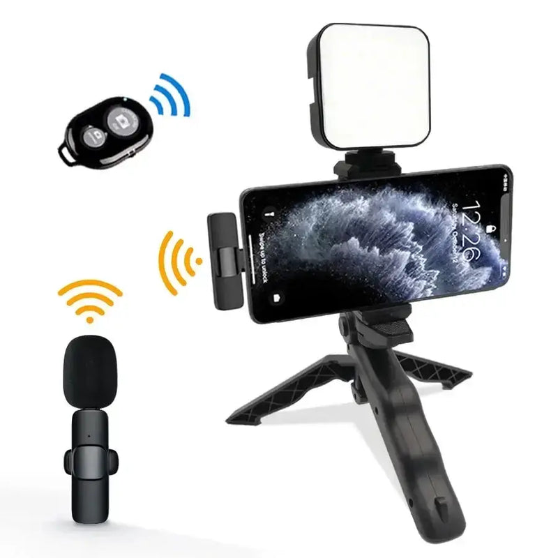 Smartphone Video Kit with Mic, LED Light & Tripod (2 types available) – view 1