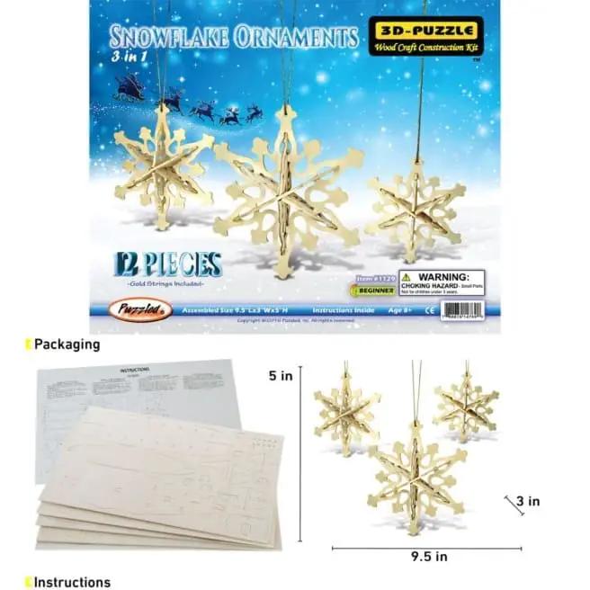 9eight5 3D Puzzle Snowflake Ornaments Snowflake Ornaments