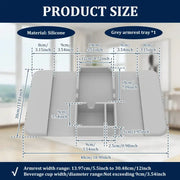 Habicare Silicone Sofa Armrest Tray with Dual Cup Holders Silicone Sofa Armrest Tray with Dual Cup Holders