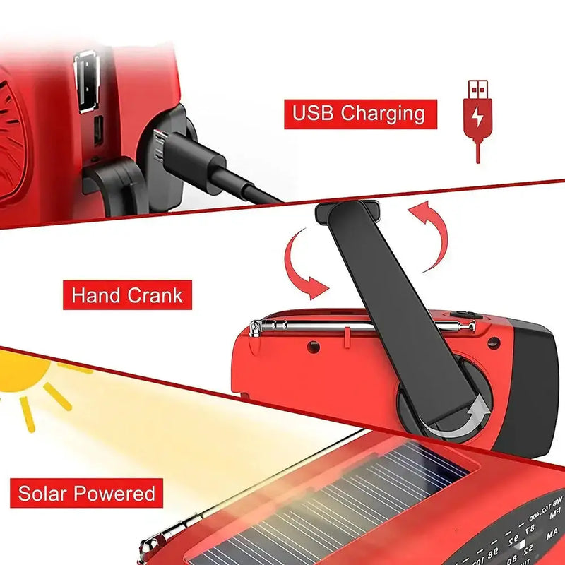 Habicare SS Solar Hand Crank Emergency Radio & Power Bank Solar Hand Crank Emergency Radio & Power Bank