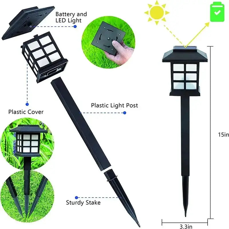 Habicare SS Solar LED Pathway Lights (2/4/6/8Pcs) Solar LED Pathway Lights (2/4/6/8Pcs)