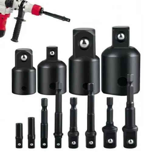12Pc Drill Socket Adapter Set Impact Nut Driver Hex Extension Bit 1/4" 3/8" 1/2" – view 1