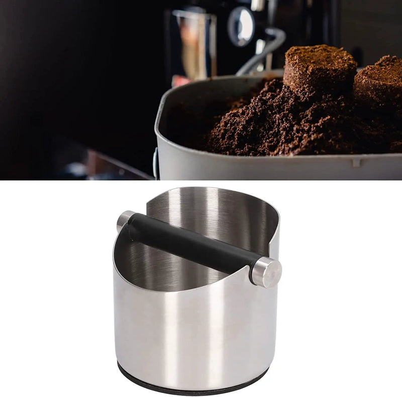 Coffee Knock Box Espresso Grinds Waste Container Tamper Bin Stainless Steel – view 1