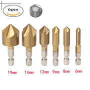 Automatic Center Punch 6PCS Hex Shank Wood Chamfering Cutters – view 4