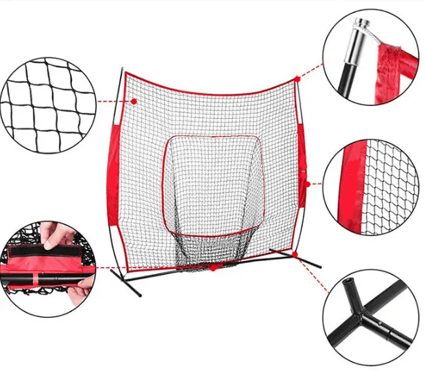 salelink.co.nz Unbranded 213x213cm Baseball Softball Practice Net Baseball Softball Practice Net 213x213cm With Stand