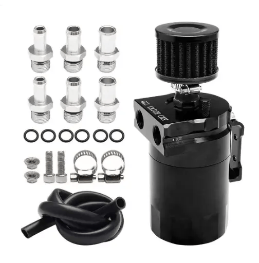salelink.co.nz Unbranded Oil Catch Can with Breather 300ml Aluminum Oil Catch Can Breather 300ml Universal Kit