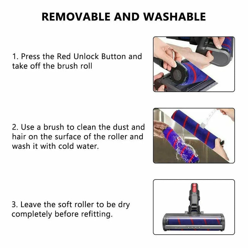 Soft Fluffy Brush Roller Cleaner Head for Dyson V7 V8 V10 V11 – view 7
