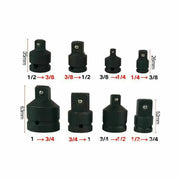 8pc Impact Socket Adaptor Set Ratchet Increaser Reducer Convertor 1/4''-1" Drive – view 4