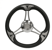 Nautilus Stainless Steel Flat Steering Wheel for Boats Durable Corrosion Resistant Ergonomic Marine Wheel – view 2