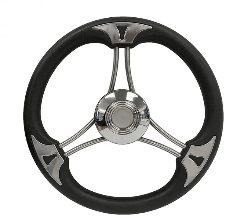 Nautilus Stainless Steel Flat Steering Wheel for Boats Durable Corrosion Resistant Ergonomic Marine Wheel – view 2