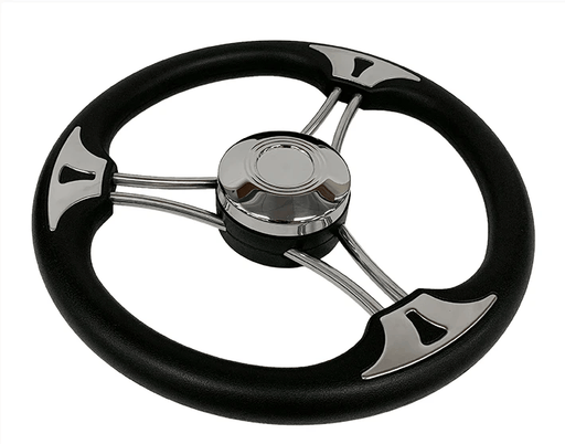 Nautilus Stainless Steel Flat Steering Wheel for Boats Durable Corrosion Resistant Ergonomic Marine Wheel – view 1