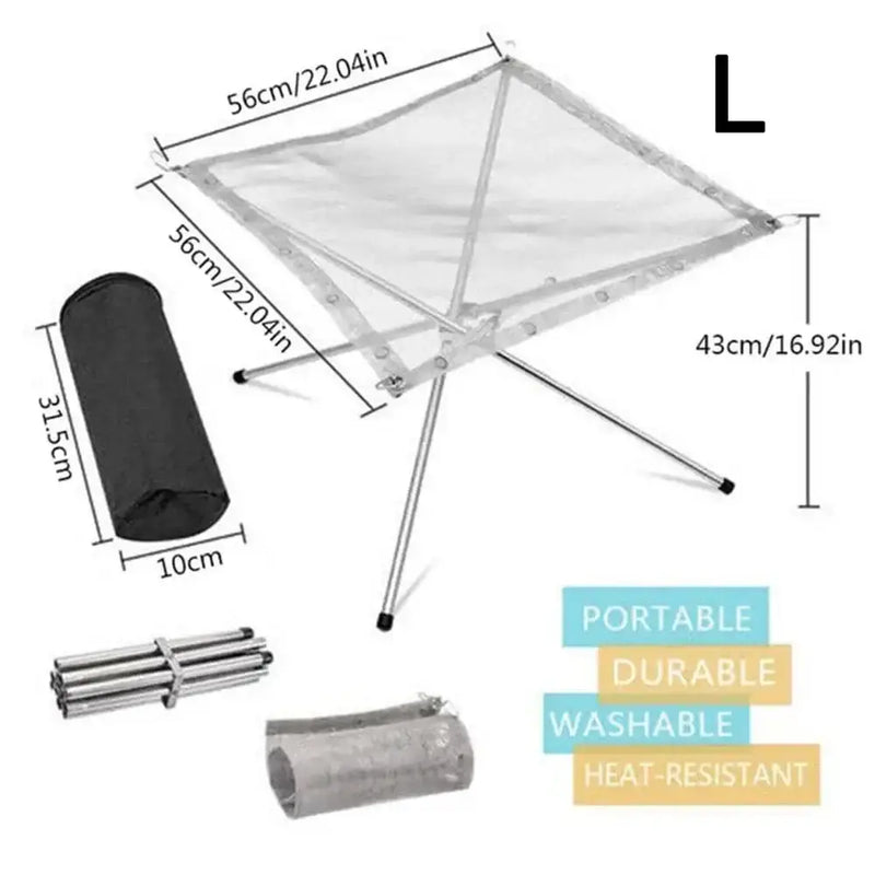 Habicare SS Stainless Steel Foldable Camping Fire Pit & BBQ Rack Stainless Steel Foldable Camping Fire Pit & BBQ Rack