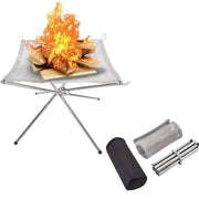 Habicare SS Stainless Steel Foldable Camping Fire Pit & BBQ Rack Stainless Steel Foldable Camping Fire Pit & BBQ Rack