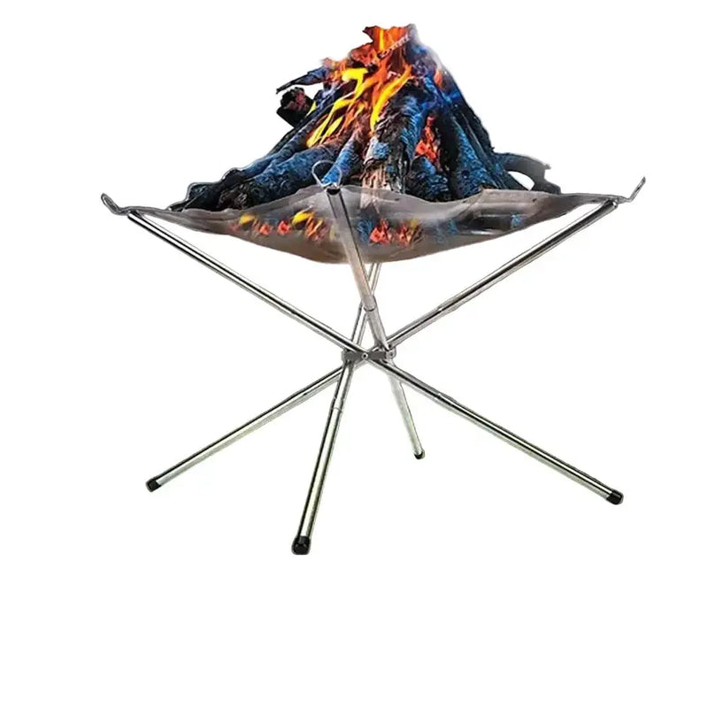 Habicare SS Stainless Steel Foldable Camping Fire Pit & BBQ Rack Stainless Steel Foldable Camping Fire Pit & BBQ Rack