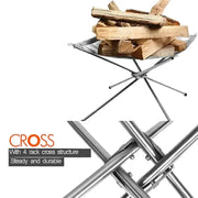 Habicare SS Stainless Steel Foldable Camping Fire Pit & BBQ Rack Stainless Steel Foldable Camping Fire Pit & BBQ Rack