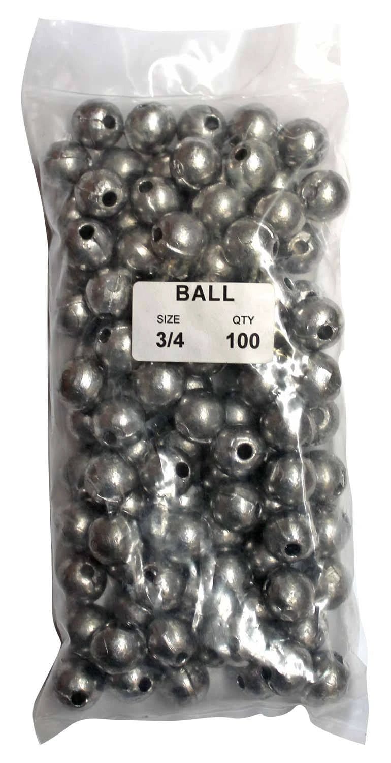 starfish Ball Sinkers Ball Sinker Bulk Pack 3/4oz (100 per pack) Ball Sinker Bulk Pack 3/4oz Starfish 100 Count