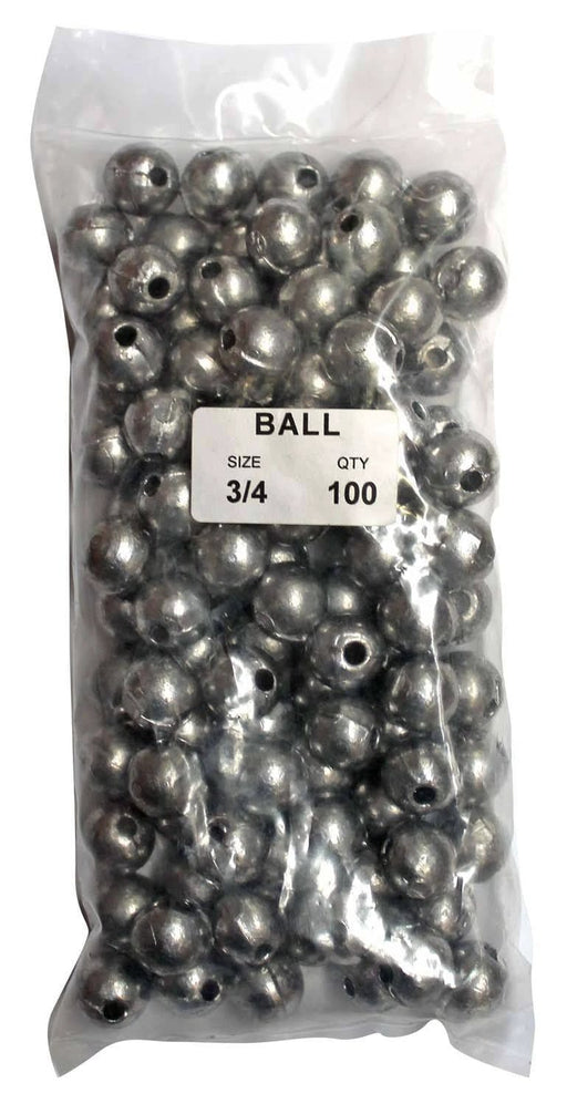 starfish Ball Sinkers Ball Sinker Bulk Pack 3/4oz (100 per pack) Ball Sinker Bulk Pack 3/4oz Starfish 100 Count