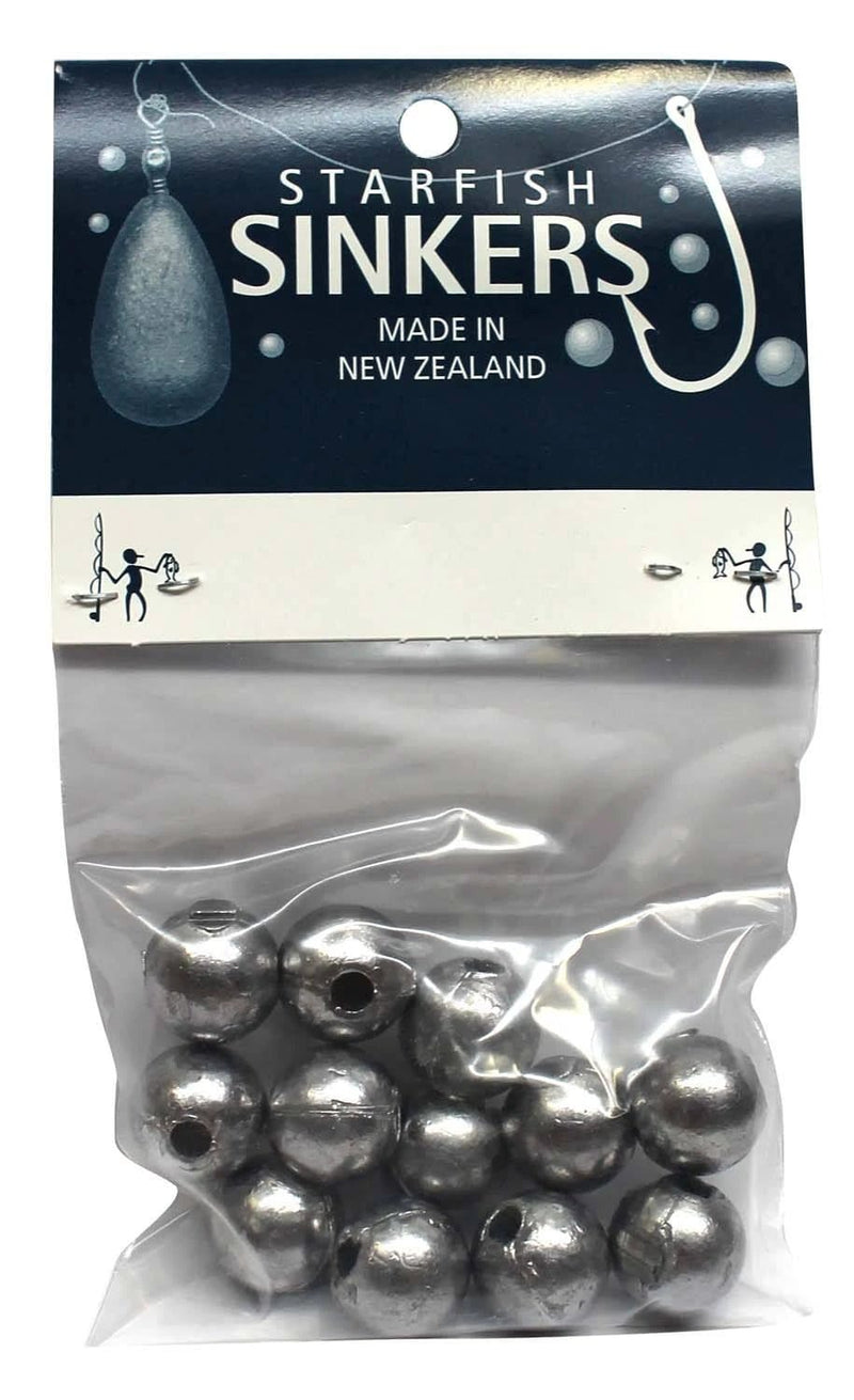 starfish Ball Sinkers Starfish Ball Sinker Packet 1/2oz (12 per pack) Starfish Ball Sinker Half Ounce Pack For Running Rigs