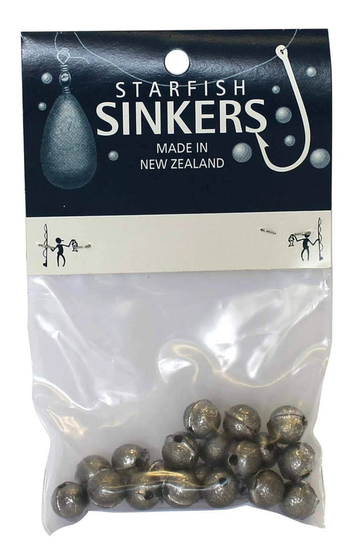 starfish Ball Sinkers Starfish Ball Sinker Packet 1/8oz (20 per pack) Starfish Ball Sinker Packet One Eighth Ounce 20 Count