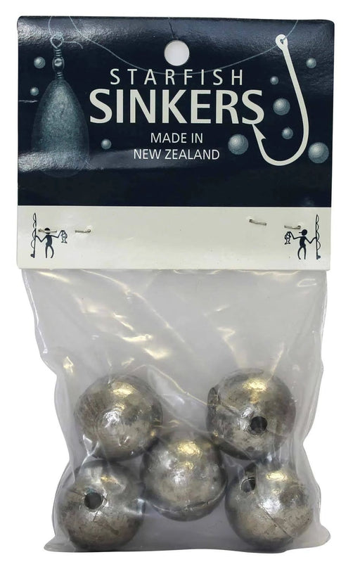 starfish Ball Sinkers Starfish Ball Sinker Packet 2oz (5 per pack) Starfish Ball Sinker Packet 2oz for Versatile Fishing