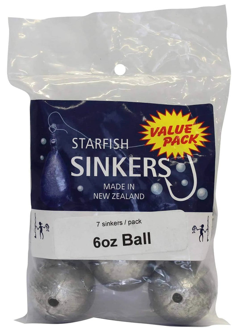 starfish Ball Sinkers Starfish Ball Sinker Value Pack 6oz (7 per pack) Starfish Ball Sinker Value Pack 6oz 7 Per Pack