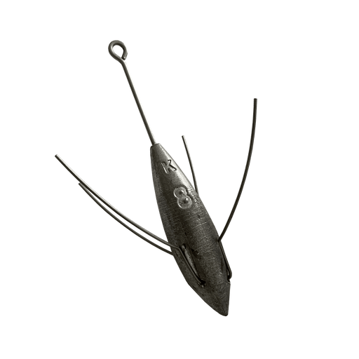 Breakaway Drone Sinker Bulk Pack 8oz (6 per pack) showing high-tensile wire design for drone fishing.
