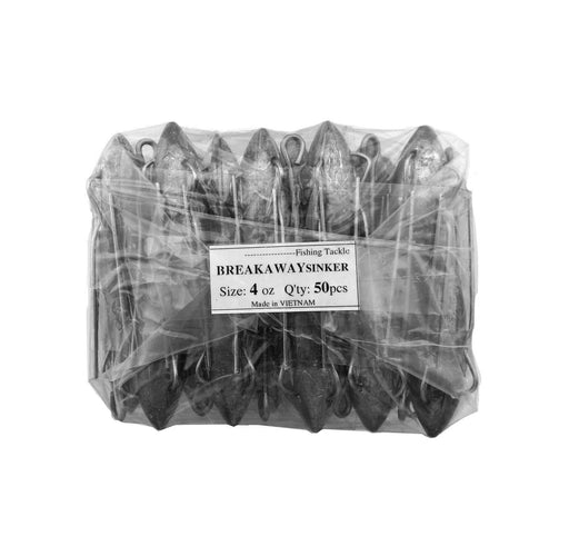 starfish Breakaway Sinkers Breakaway Sinker 4oz Bulk (50 per pack) Breakaway Sinker 4oz Bulk Starfish 50 Pack