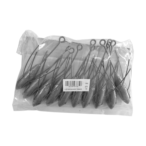 Breakaway Sinker Bulk Pack 4oz (10 per pack) - specialist surfcasting sinkers with wire grips.