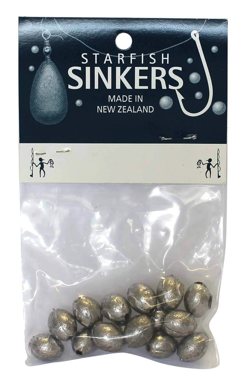 starfish Egg Sinkers Starfish Egg Sinker Packet 1/4oz (15 per pack) Starfish Egg Sinker Packet 1/4oz Reliable Fishing Gear