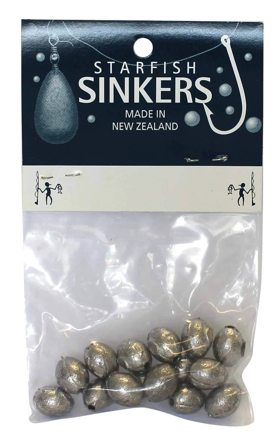 starfish Egg Sinkers Starfish Egg Sinker Packet 1/4oz (15 per pack) Starfish Egg Sinker Packet 1/4oz Reliable Fishing Gear