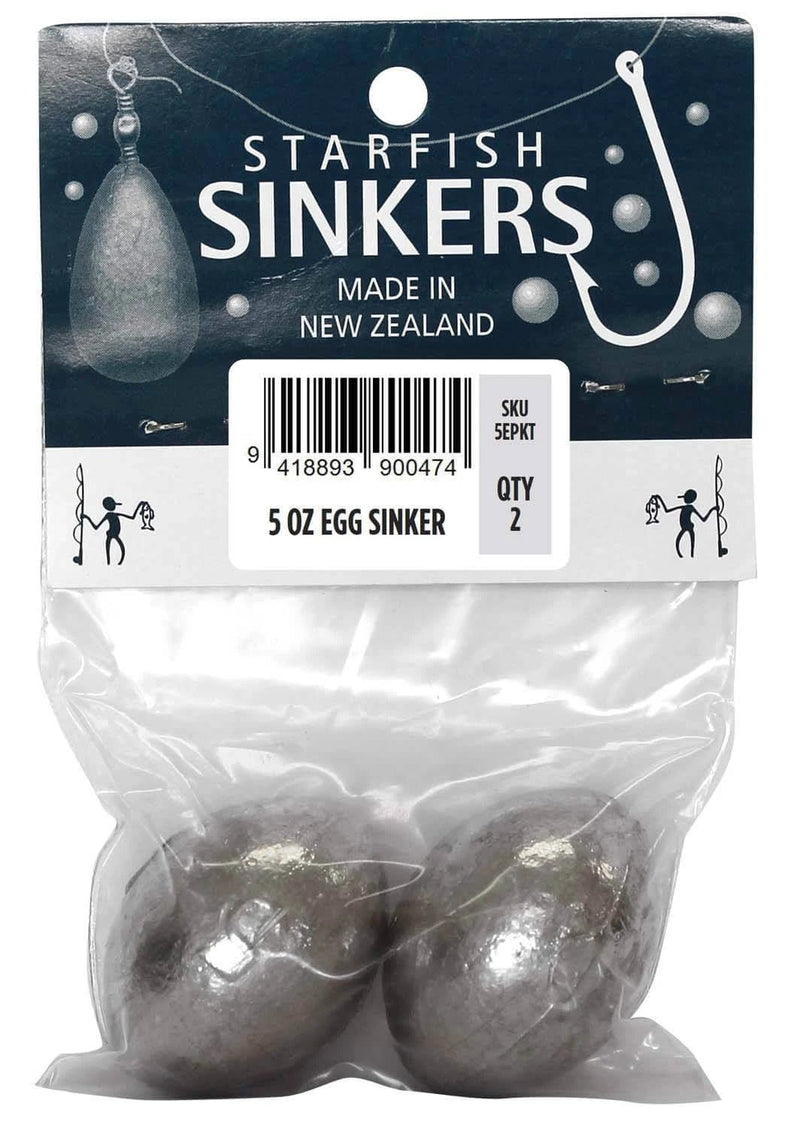 starfish Egg Sinkers Starfish Egg Sinker Packet 5oz (2 per pack) Starfish Egg Sinkers 5oz 2 Pack Estuary Fishing