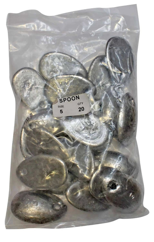 starfish Other Sinkers Spoon Sinker Bulk Pack 5oz (20 per pack) Starfish Spoon Sinker Bulk Pack 5oz 20 Sinkers